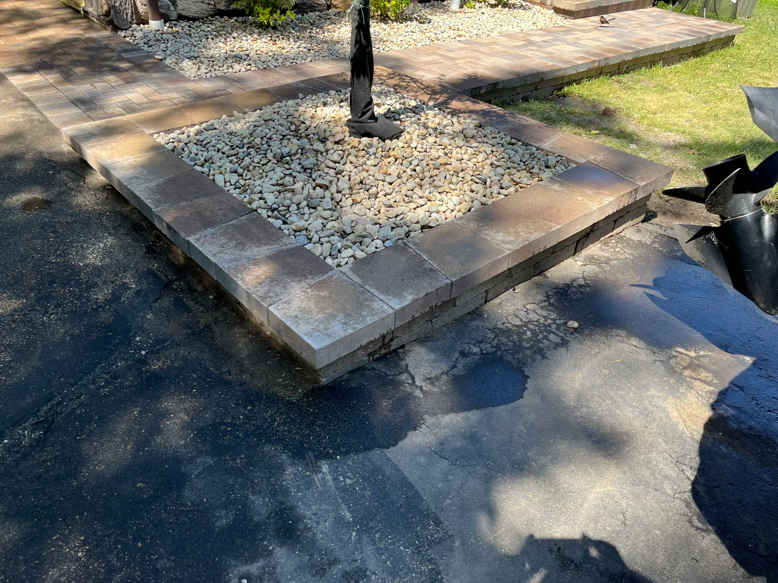 Paver patio and custom fire pit