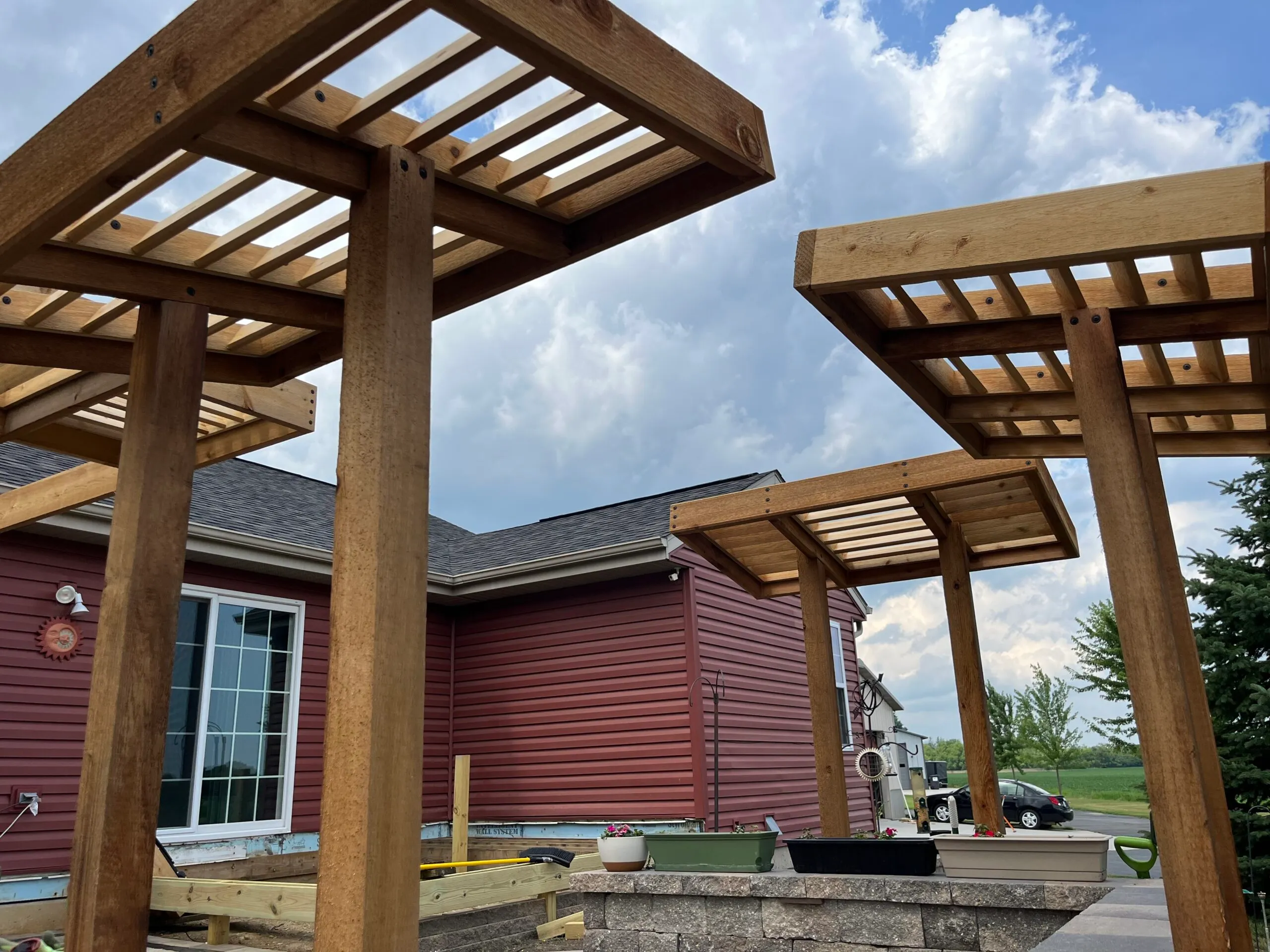 Custom cedar pergola